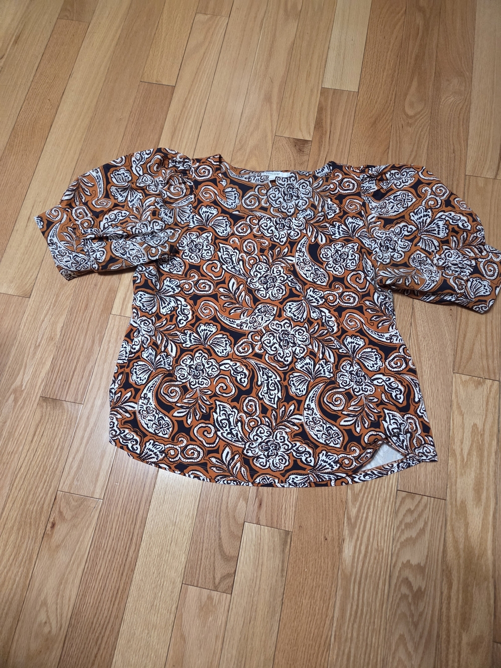 Chico's Women’s Floral Puff-Sleeve Top